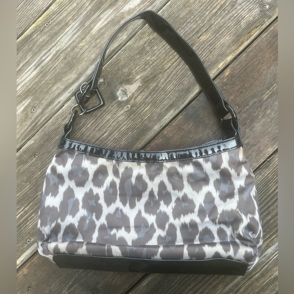 LeSportsac Boutique Leopard Print grey & black Shoulder small Purse - Picture 5 of 12